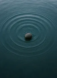 Ins Wasser fällt ein Stein und zieht Kreise